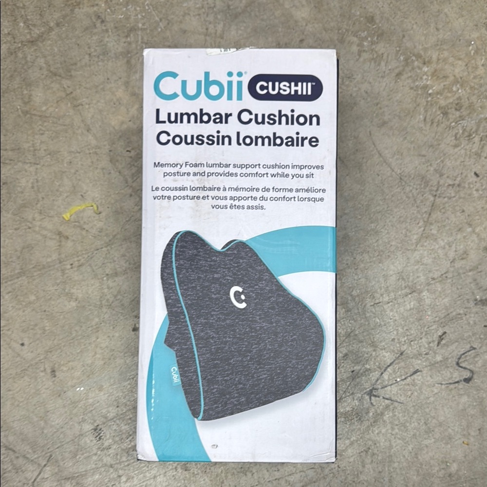 Cubii Cushii Lumbar Cushion Memory Foam Back Pain Relief Chair Seat